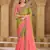 onion pink tissue crushed georgette saree with banglori work blouse