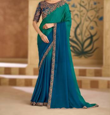 sparkle shaded chiffon saree with banglori work blouse 3
