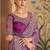lavender tissue georgette saree with satin work blouse