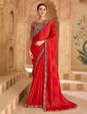 sparkle shaded chiffon saree with banglori work blouse 1