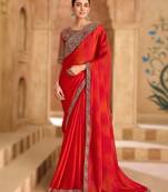 sparkle shaded chiffon saree with banglori work blouse