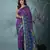 exquisite purple pochampally silk blend saree with vibrant ikat pattern
