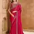 rich pink satin chiffon saree with satin work blouse