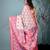 exquisite off white pochampally silk blend saree with vibrant ikat pattern
