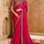 rich pink satin chiffon saree with satin work blouse