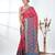 exquisite pink pochampally silk blend saree with vibrant ikat pattern