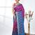 exquisite fuchsia pochampally silk blend saree with vibrant ikat pattern