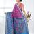 exquisite fuchsia pochampally silk blend saree with vibrant ikat pattern