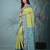 elegant green tussar silk blend saree with sambhal puri ikat border