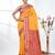 elegant yellow tussar silk blend saree with sambhal puri ikat border