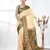 glamorous beige south silk blend saree with intricate zari border
