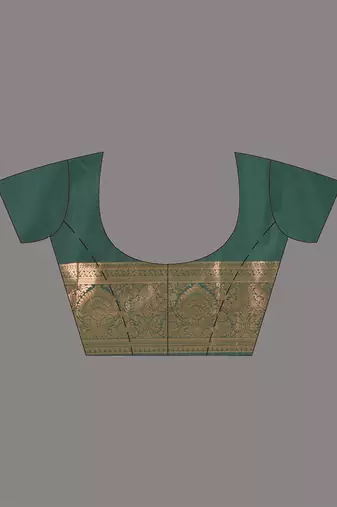 glamorous beige south silk blend saree with intricate zari border