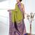 glamorous lime green south silk blend saree with intricate zari border