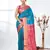 glamorous sky blue south silk blend saree with intricate zari border