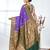 glamorous violet south silk blend saree with intricate zari border