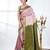 elegant pale pink south silk blend saree with green zari border