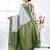 elegant mint green south silk blend saree with green zari border