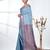elegant sky blue south silk blend saree with green zari border