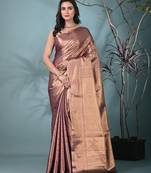 exquisite purple tissue brocade saree with intricate zari work