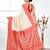elegant off-white tussar silk blend saree with red zari border