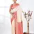 elegant off-white tussar silk blend saree with red zari border