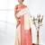 elegant off-white tussar silk blend saree with red zari border