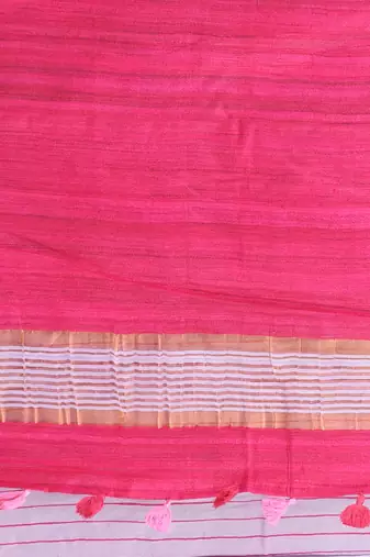 lavender viscose saree with gheecha pallu and golden border