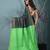 emerald green viscose saree with gheecha pallu and golden border