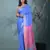 blue viscose saree with gheecha pallu and golden border