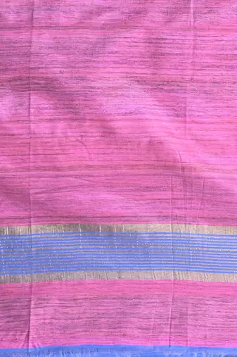 blue viscose saree with gheecha pallu and golden border