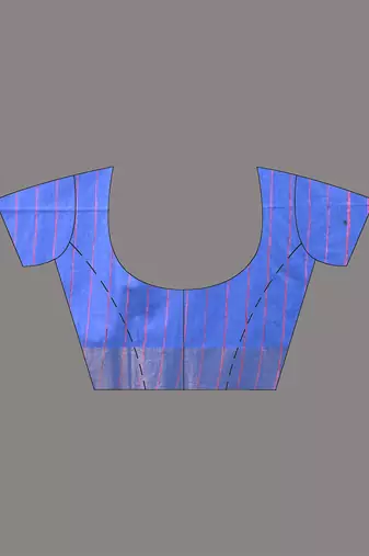 blue viscose saree with gheecha pallu and golden border