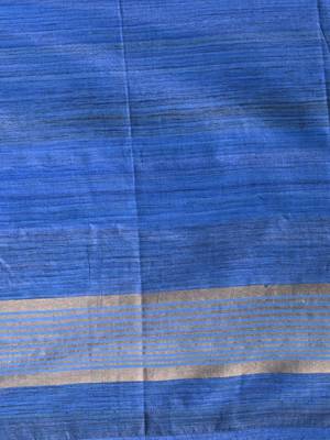 baby blue viscose saree with gheecha pallu and golden border 4