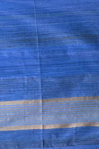 baby blue viscose saree with gheecha pallu and golden border