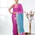 pink viscose saree with gheecha pallu and golden border