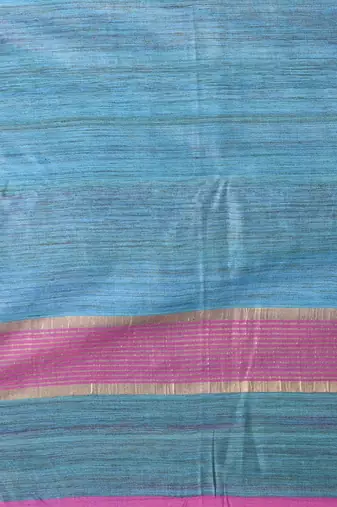 pink viscose saree with gheecha pallu and golden border