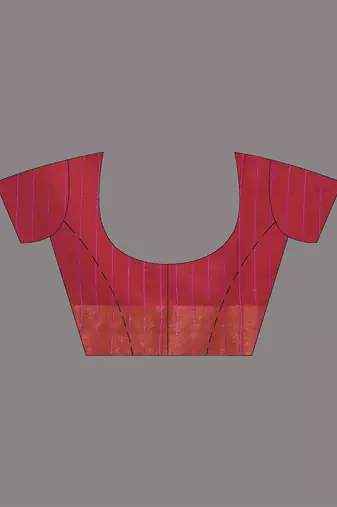 dark red viscose saree with gheecha pallu and golden border