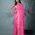 elegant pink art silk saree with checkered design