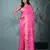 elegant pink art silk saree with checkered design