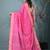 elegant pink art silk saree with checkered design