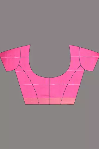 elegant pink art silk saree with checkered design