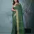 elegant green art silk saree with checkered design
