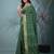 elegant green art silk saree with checkered design