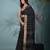 elegant black art silk saree with checkered design