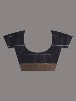 elegant black art silk saree with checkered design 5