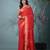 elegant red art silk saree with checkered design