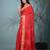 elegant red art silk saree with checkered design