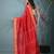 elegant red art silk saree with checkered design