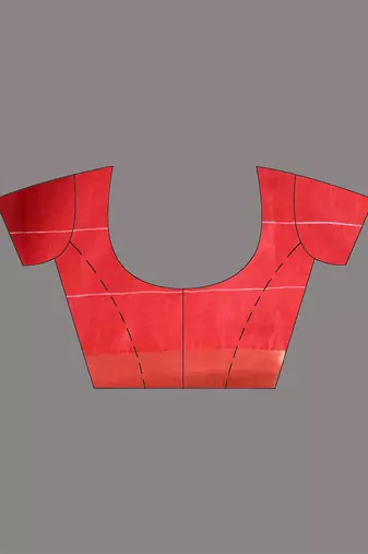 elegant red art silk saree with checkered design