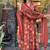 Jaipuri Maroon Women's Cotton Blend Anarkali Printed Kurta With Palazzo & Dupatta