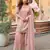 pink embroidered palazzo style salwar suit